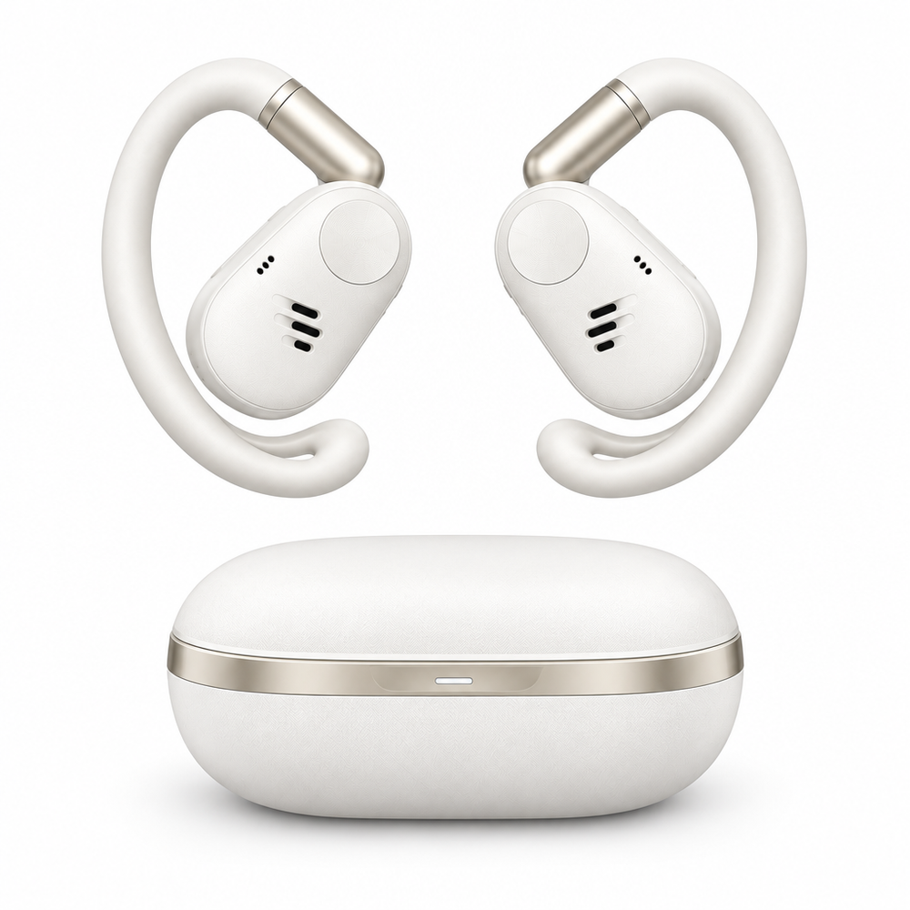 White headphones matching the reference design