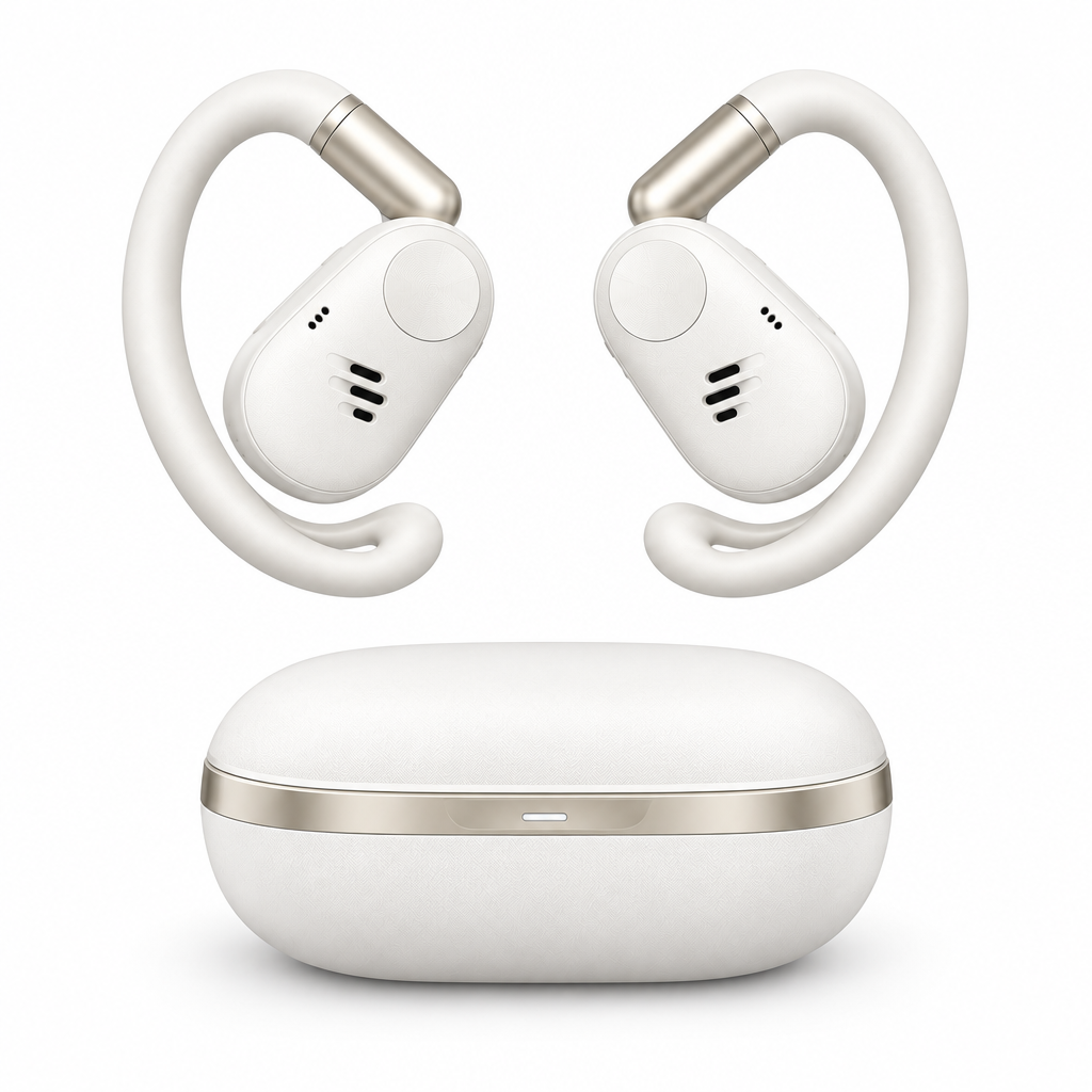 White headphones matching the reference design