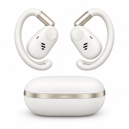 White headphones matching the reference design