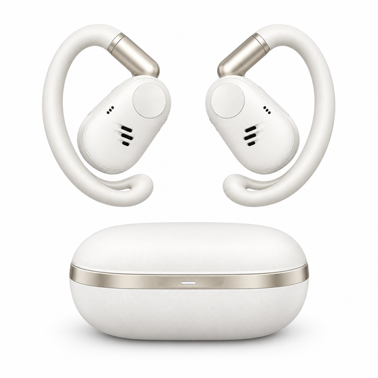 White headphones matching the reference design