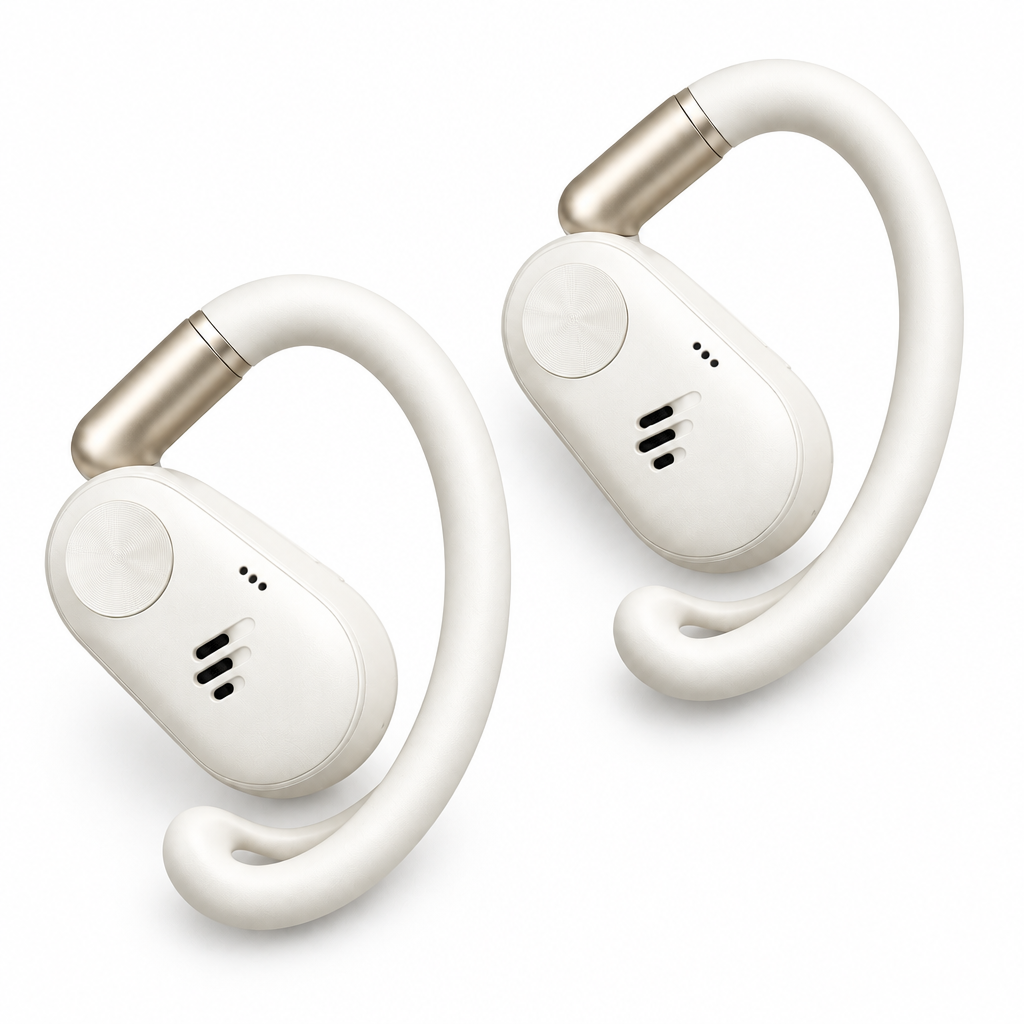 White headphones on a pure white background